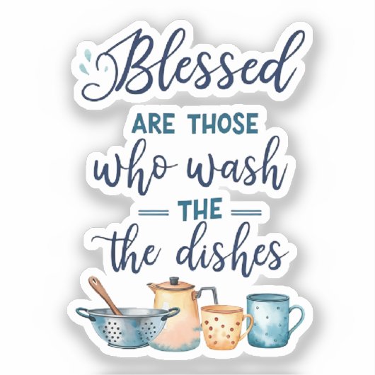 Gezegend zijn zij die de afwas doen sticker (Voorkant)