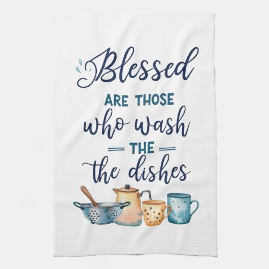 Gezegend zijn zij die de afwas doen theedoek (Verticaal)