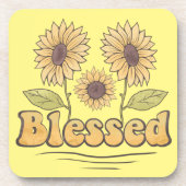 Gezegend Zonnebloemen Bier Onderzetter (Voorkant)