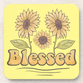 Gezegend Zonnebloemen Bier Onderzetter