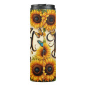 Gezegend: Zonnebloemen en Vlinders Stralen Thermosbeker (Achterkant)