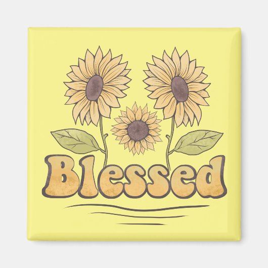 Gezegend Zonnebloemen Magneet (Voorkant)