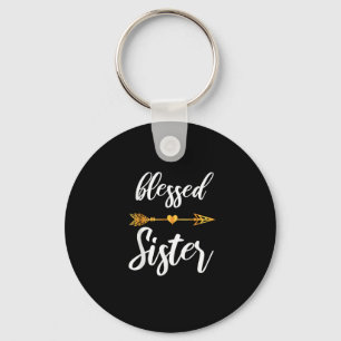 Gezegend Zusje Shirt Meisjes Vrouwen Familie Thank Sleutelhanger