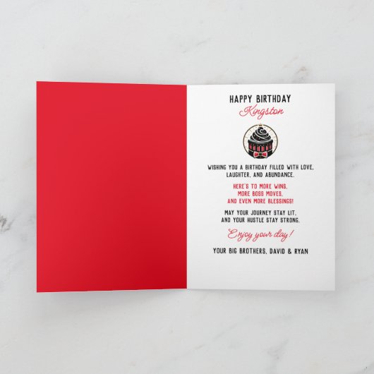 Gezegend zwart Man-Urban Neon Angel Wings Verjaard Kaart (Binnen)