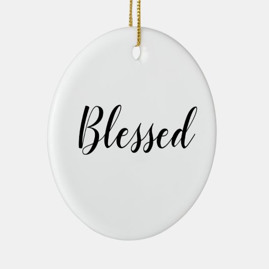 Gezegend zwart wit aangepast script schattig Kerst Keramisch Ornament (Rechts)