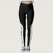 Gezegend. Zwart wit modern script Christelijk Leggings (Voorkant)