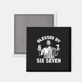 Gezegende 6 Nummer 67 Zes Zeven Meme Magneet (Voorkant / Achterkant)