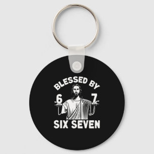 Gezegende 6 Nummer 67 Zes Zeven Meme Sleutelhanger