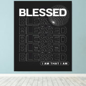 Gezegende Affirmatie Typografie Canvas Afdruk (Insitu (Houten vloer))