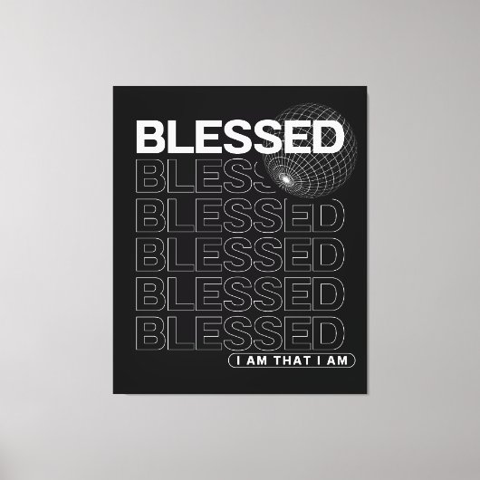 Gezegende Affirmatie Typografie Canvas Afdruk (Voorkant)