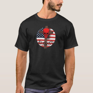 Gezegende Amerikaanse Vlag Kruis Rode Schedel Patr T-shirt