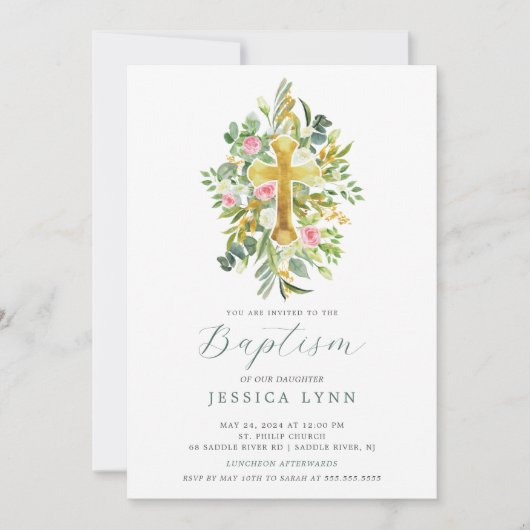 Gezegende Beginnings Baptisme Uitnodiging (Voorkant)