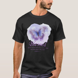 Gezegende Bijbel Heer Vlinder God Jezus Christelij T-shirt