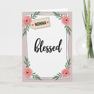 Gezegende Bloemige Oma Kaart