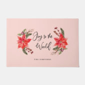 Gezegende Blush Pink Heart Typografie Deurmat (Voorkant)