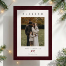 Gezegende Bourgondië Fluwelen Kerst Foto Kaart