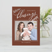 Gezegende Branch Vakantie Fotokaart Feestdagenkaart (Staand voorkant)