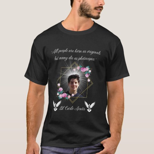 Gezegende Carlo Acutis Quote Katholieke Kerst Chri T-shirt (Voorkant)