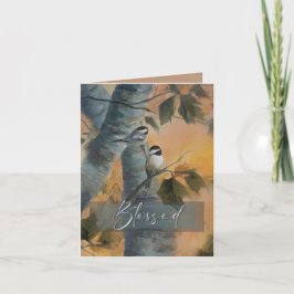 Gezegende Chickadees briefkaart (origineel)