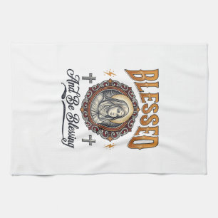 Gezegende christelijke vintage gravure T-shirt ont Theedoek