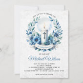 Gezegende Dag Eerste Heilige Communie Bloemen Kaart (Voorkant)