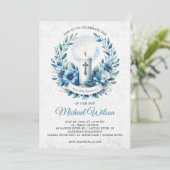 Gezegende Dag Eerste Heilige Communie Bloemen Kaart (Staand voorkant)