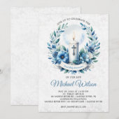 Gezegende Dag Eerste Heilige Communie Bloemen Kaart (Voorkant / Achterkant)