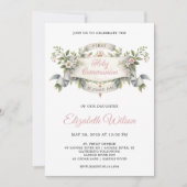 Gezegende Dag Eerste Heilige Communie Bloemen Kaart (Voorkant)