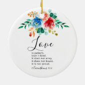 Gezegende Dag Roze Blauw Bloemen Bijbel Verse Brui Keramisch Ornament (Achterkant)