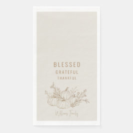 Gezegende dankbare compacte pompoenholiday servet