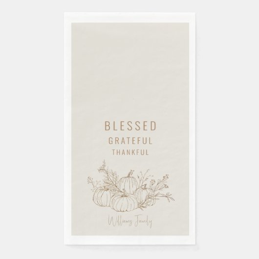 Gezegende dankbare compacte pompoenholiday servet (Voorkant)