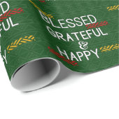 Gezegende, dankbare en gelukkige tribale thema vak cadeaupapier (Rol Hoek)