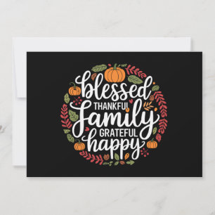 Gezegende Dankbare Familie Thanksgiving Dinner Feestdagenkaart
