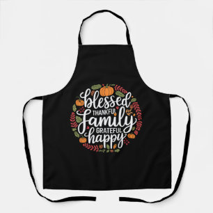 Gezegende Dankbare Familie Thanksgiving Dinner Schort