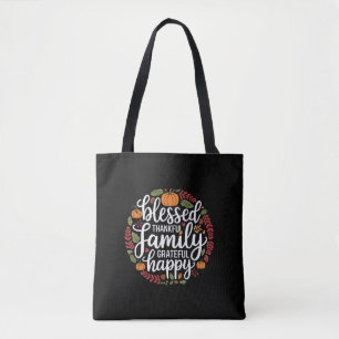Gezegende Dankbare Familie Thanksgiving Dinner Tote Bag