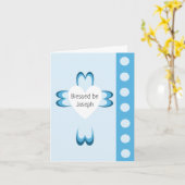 Gezegende doop dank u kaart (Gele Bloem)