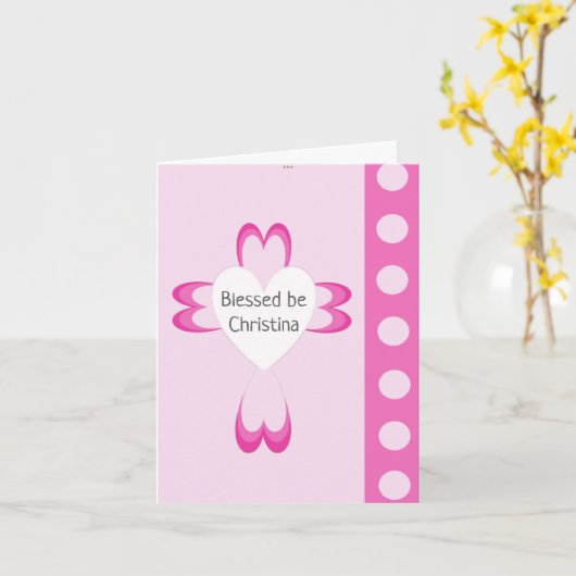 Gezegende doop dank u kaart (Gele Bloem)