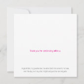 Gezegende doop Dank u, platte Kaart (Achterkant)