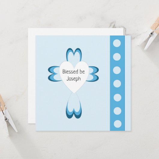 Gezegende doop Dank u, platte Kaart (Voorkant / Achterkant in situ)