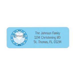 Gezegende doop Terugkeer Adreslabels Etiket
