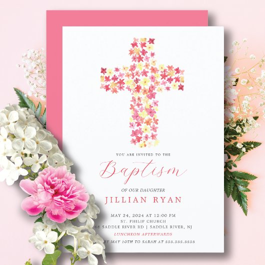 Gezegende doopuitnodiging kaart