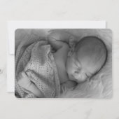 Gezegende Dubbelzijdige Fotojongen Geboorteaankond Aankondiging (Achterkant)