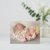 Gezegende Elegante kalligrafie fotovakantie Briefkaart (Staand voorkant)