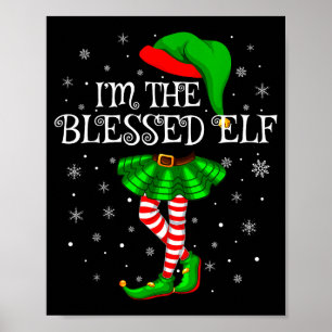 Gezegende Elf Kerst Overeenkomstige Familie Vrouwe Poster