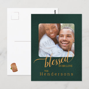 Gezegende Emerald Green Family Custom Photo Briefkaart