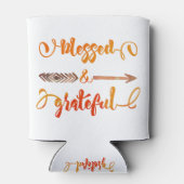 gezegende en dankbaar Thanksgiving Blikjeskoeler (Achterkant)