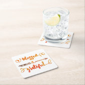 gezegende en dankbaar Thanksgiving Kartonnen Onderzetters (Insitu)