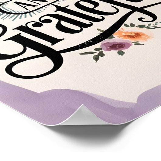 Gezegende en dankbare  Christelijke muurkunst Poster (Hoek)