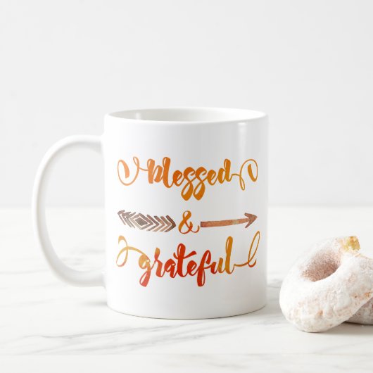 gezegende en dankbare thanksgiving koffiemok (Met donut)