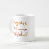 gezegende en dankbare thanksgiving koffiemok (Voorkant links)
